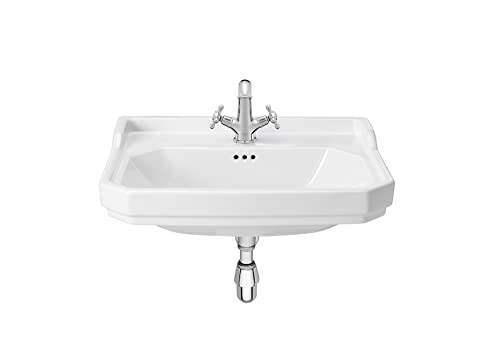 Roca,Carmen,Lavabo de porcelana mural para pedestal,Blanco,650mm x 480mm x 225mm,A3270A1000