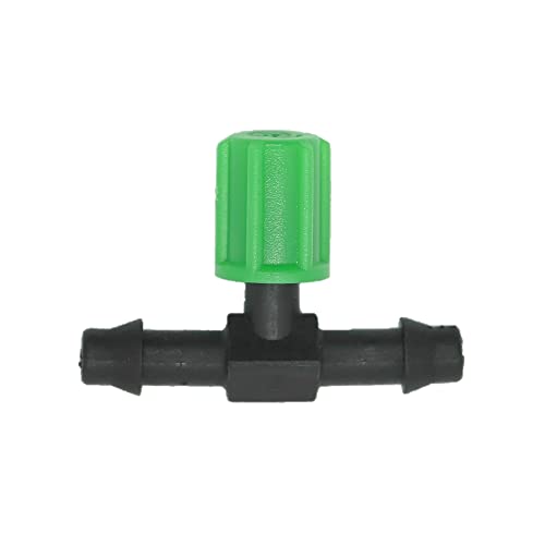 Llave de paso microtubo - Válvula de Cierre para Microtubos de 4 mm - Color Negro y Verde - 15 unidades - Accesorios de Riego por Goteo - Ideal para Unir Diferentes Tramos - Irriclic