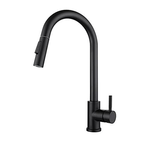 Mainen Detección de Toque, Grifo, Grifo de Cocina, Grifo de Cocina Negro con Ducha. Extensible 360 ​​° Giratorio
