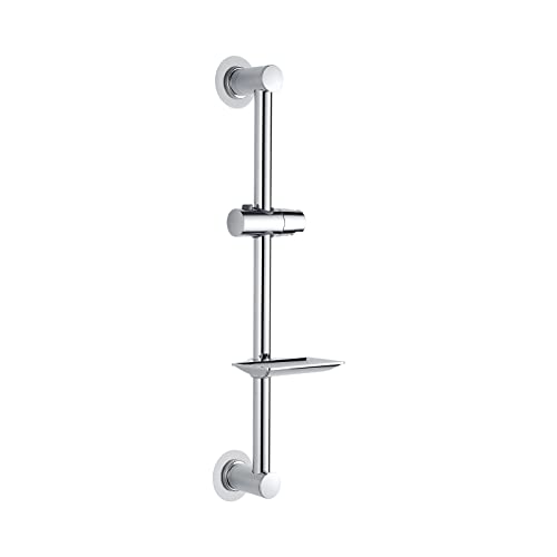 Ibergrif M20802-1 Barra Universal de Ducha con Cesta, Instalación sin Clavos, Cromo, 600 MM, Plata