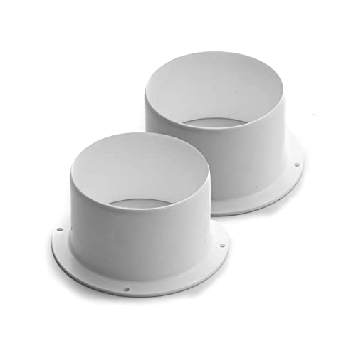 Vent Systems Paquete de 2 Unidades - Conector de conducto de ventilación de aire de 100mm con brida, placa de conector de plástico