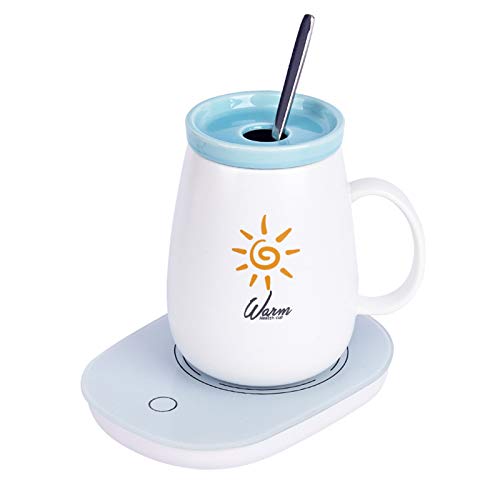 DFWYG Calentador de Taza de Café de InduccióN por Gravedad, Calentador de Bebidas con Taza, Termostato Eléctrico AutomáTico de 131°F, Placa Calefactora para Agua, Cacao, Leche, Apagado AutomáTico