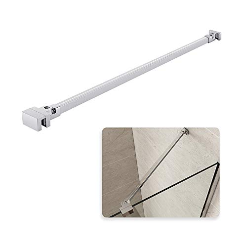 Hausbath - Brazo de soporte de acero inoxidable para puerta de ducha sin marco, panel fijo de ducha, mampara de ducha mojada, para cabina de ducha, compatible con cristal de 8-10 mm, plateado