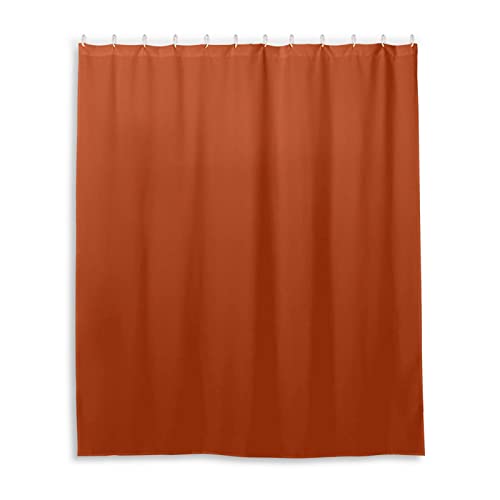 DJNGN Cortina de Ducha Patrón de azulejo de cerámica de Color sólido óxido Liso Decoración de baño Tela Impermeable con Ganchos 60x72 Pulgadas