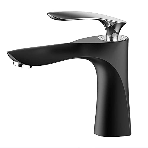 Grifos, grifo de lavabo de un solo agujero para mezclar calor frío, grifo de lavabo sobre encimera, grifo de agua, grifo de hotel, casa club (302 mm)