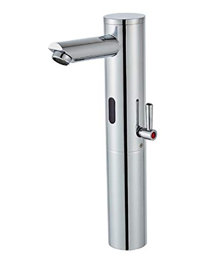 Gangang Grifo Automático,Grifo sin Contacto,Grifo de Lavabo Automático con Sensor IR de Alto Cuerpo Para Lavabo Moderno y Sin Contacto Para Agua Fría y Caliente, Solo CC…
