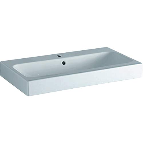 Keramag Lavabo de encimera Geberit Icon con Orificio para Grifo, 75x48.5cm Blanco, 124575, Color: Blanco - 124575000