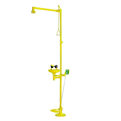 Ducha/lavaojos con Doble Mando con Pedal - EiS Experts in Safety - Amarillo