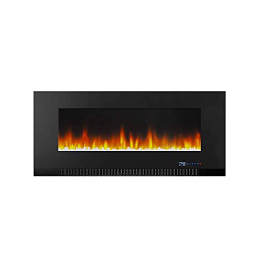 Amazon Basics – Chimenea eléctrica multicolor de 107 cm, para montaje en pared, con iluminación LED 3D, con control remoto, 1300 W