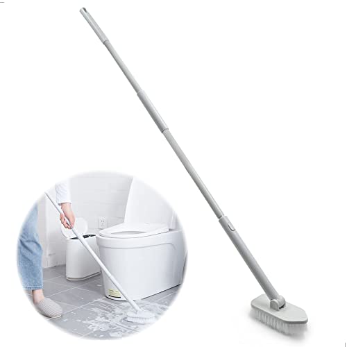 Cepillo de Limpieza para Suelos de baño - con 108,5 cm Mango Largo Cepillo Rotación de 180º de Fregado Limpieza para Bañera Ducha Azulejo Pared de Baño Cocina