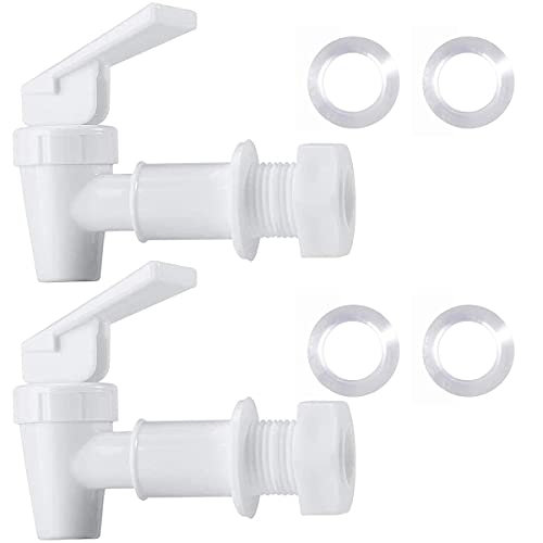 HUINING Llave de Agua de plástico Libre de BPA, Grifo de Agua de Repuesto para encimera,Jarra de Agua dispensador de Jarra de Agua (2 Blancos)