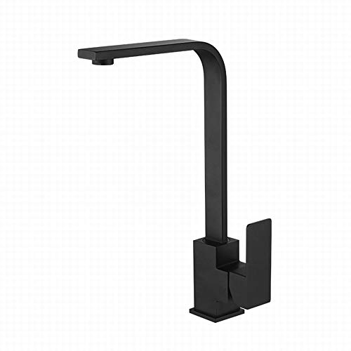 Mainen Grifo cocina extraible Grifo de fregadero extraíble con palanca única, grifo de cocina negro Caño giratorio de 360 ??° Grifo mezclador de palanca única ajustable frío y caliente