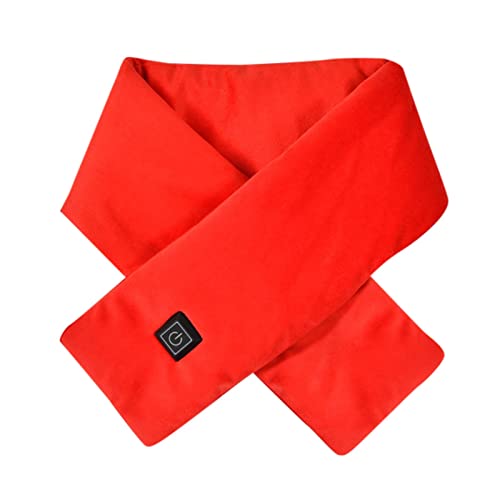 H.eternal Bufanda de calefacción Inteligente Calefacción eléctrica USB Bufanda cálida del Cuello Calor de Invierno frío Chimenea Calentador (Red, One Size)