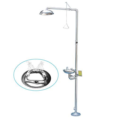 BBGS Estación Lavaojos Ducha de Emergencia Acero Inoxidable Sistema de Ducha de Seguridad Estación de Lavado de Ojos Y Cara, Válvula de 32 Mm (Color : STYLE 1)