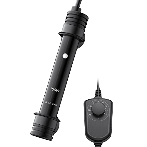 NICREW Calentador Acuario 100W de Temperatura Ajustable, Calentador Sumergible con LED Indicador, Calentador para Acuario de Dulce Agua y Marino 40-80 L