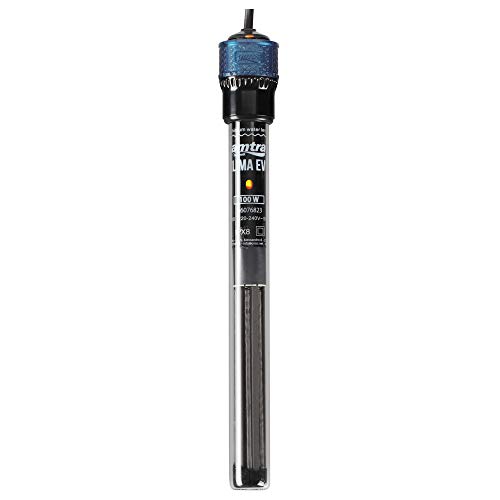 Amtra Klima EVO - Calentador automático para acuarios de hasta 100 litros, Ajustable de 18 a 34 Grados, Probeta de Cuarzo irrompible, con ventosas, Potencia 100 W