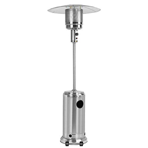 CHARON Estufa De Terraza, Calentador De Patio De Acero Inoxidable Independiente con Cubierta Exterior Licuado Calentador De Gas para Restaurantes Al Aire Libre