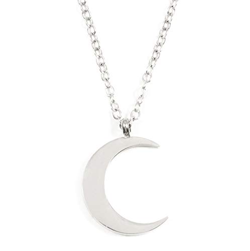 Happiness Boutique Damas Collar de Media Luna en Color Plata | Collar Delicado de Colgante Luna Creciente