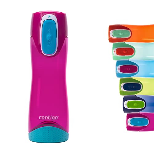 Contigo Swish - Botella de agua con dispositivo antigoteo y antiderrames, color magenta, 500 ml