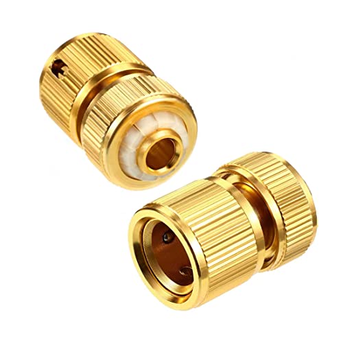 2 Paquetes de Conectores de Manguera de Jardín de Latón para Grifo de Manguera de Jardín(Conector Rápido Hembra de Latón)