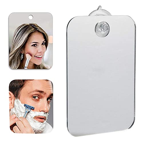 XIONGXIAOZHI 2 Piezas Espejo De Ducha Espejo De Ducha para Afeitar Espejo De Afeitar Durable Espejo De Ducha Antivaho Espejo De Baño Antivaho Pequeño Espejo Ligero Sin Marco con 2 Ganchos Pegajosos