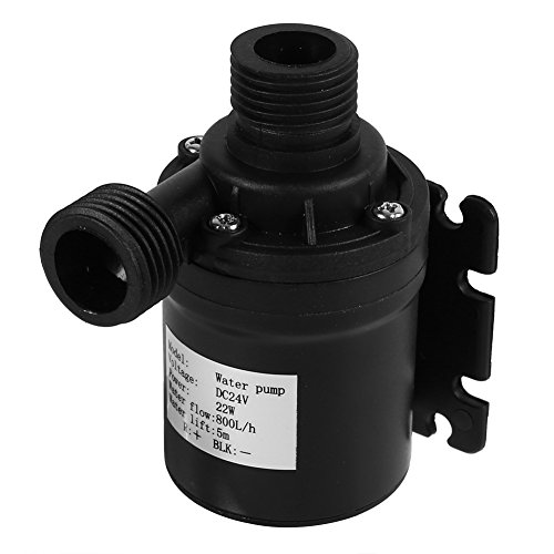 Bomba de agua eléctrica sumergible, DC 24V Bomba de circulación de agua caliente de bajo ruido Motor sin escobillas para estanque de acuario Fuente de tanque de peces 800L/H 5M