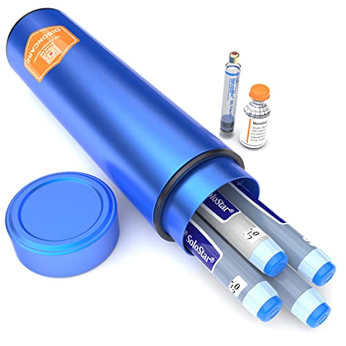 DISONCARE 60H 4 PLUMAS Nevera Medicamentos Portatil Insulina Viaje TSA 2-8℃ Acumulador Frio de Gel -Estuche Isotermicos Insulina Duro para Jeringas y Viales | Bolsa Isotermica de Diabéticos