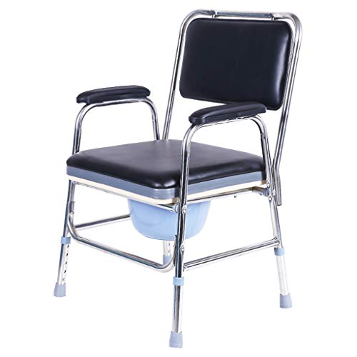 Chang Xiang Ya Shop Sillas con Inodoro Taburete de baño Silla de Ducha Taburete de baño Anciano Mujer de Inodoro móvil cojinete de Carga 200 kg Sillas con Inodoro (Color : Black)