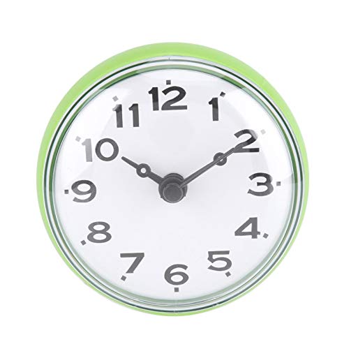 Cyrank Reloj de baño, Mini Reloj de Ducha, Relojes de Pared con Ventosa para baño, baño, Cocina(Verde)
