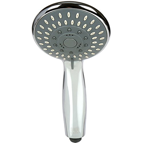 H&S Alcachofa de Ducha Universal con Alta Presión de Agua - Duchas de Baño con 5 Modos Diferentes - Cabezal con Potente Recambio Cromado