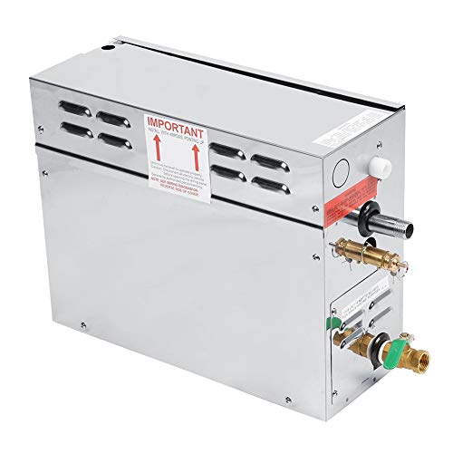 Generador de vapor de 6KW, generador de vapor de sauna de acero inoxidable con controlador digital a prueba de agua, baño, sauna, ducha de vapor para el hogar, spa, baño, calefacción de espacios(220V)