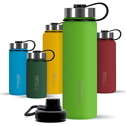 720°DGREE Botella Agua Termo Acero Inoxidable “noLimit“ – 1200ml - Sin BPA Free, Antigoteo y Prueba de Fuga - Frasco térmico, Cantimplora Aislada Bebida Caliente Frío con Gas +Cubierta Deporte Gratis