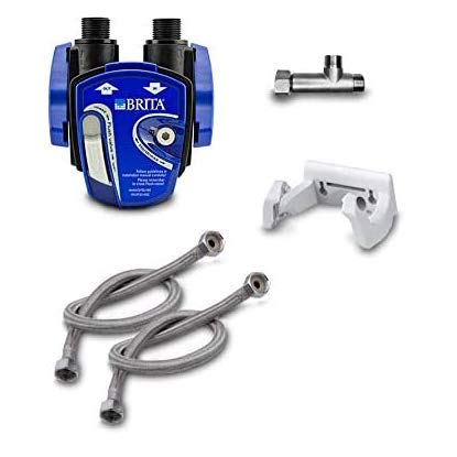 Filtro de agua para debajo de la mesa: cabezal de filtro BRITA para filtro BRITA P3000, C300 y C500, incluye manguera flexible, adaptador de válvula angular.