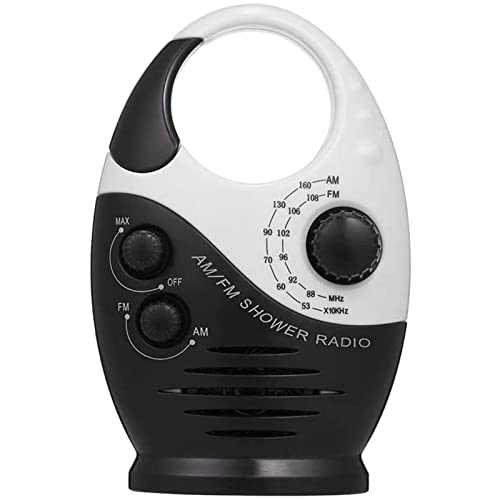 Radios De Ducha Impermeable Mini Altavoz Portátil De Baño De Música Radio De Ducha De Alta Definición De Audio Am FM para Baño Cocina Uso Al Aire Libre Black