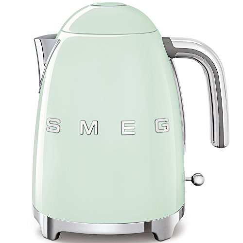 SMEG Calentador de Agua electrico, hervidor KLF03PGEU, 2400 W, 1.7 litros, Cromo, Acero Inoxidable, Verde Pastel
