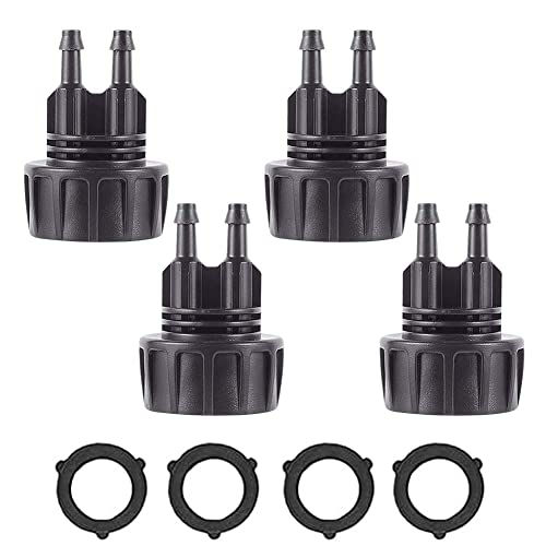 4 Piezas de riego por Goteo Conectores de Manguera de 1/4 de Pulgada de riego por Goteo de tuberías de 3/4 de Pulgada de jardín Adaptador de Grifo