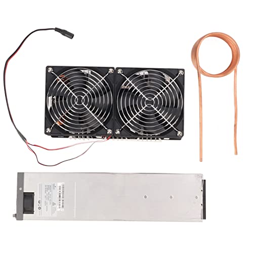 Calentador de Inducción ZVS, 2500W DC12V-48V Calentador de Inducción de Alta Frecuencia, Módulo de Placa PCB de Calefacción con Tubo de Bomba de Agua, Anillo de Cobre, (Enchufe de la UE)
