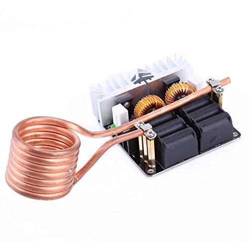 Módulo de calentamiento por inducción, Fuente de alimentación de bajo voltaje, Calentador de placa Máquina de calor de alta frecuencia Controlador 12V-48V 20A 1000W con bobina de latón