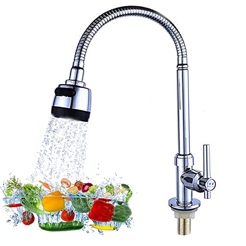 Grifo de Fregadero, Grifo de Cocina, Grifo de Fregadero de Cocina, Acero Inoxidable Grifo de Cocina, Grifo Acero Inoxidable Grifo de Cocina para Agua Con burbujeador y filtro (solo agua fría)