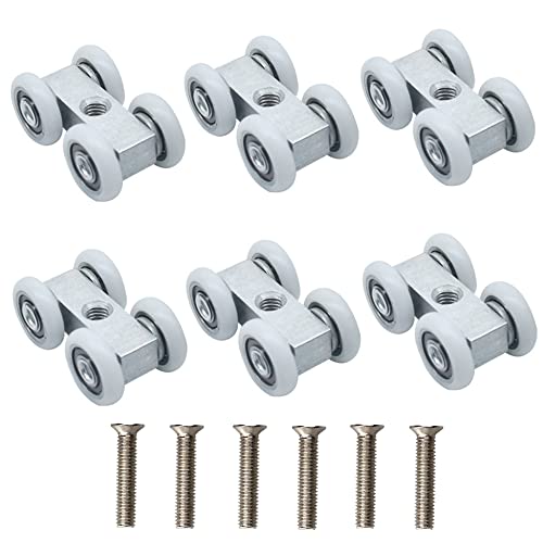 6 piezas,Ruedas para Mamparas de Ducha Ruedas para Puertas Correderas Ruedas de Recambio para Mamparas de Ducha Ruedas para Mamparas de Ducha Herraje para Puertas Correderas Ruedas para Duchas