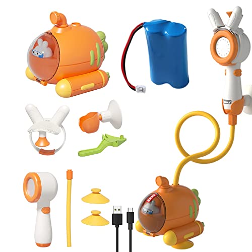 UrCreat Mini Submarina Ducha Juguetes, 2IN1 Juguetes Duchapara Niños, Fácil De Usar, Eléctrica Submarina Ducha con Manguera Y Lechón, Juego Agua para Niños Y Bebés De 12 3 4 5 6 Años