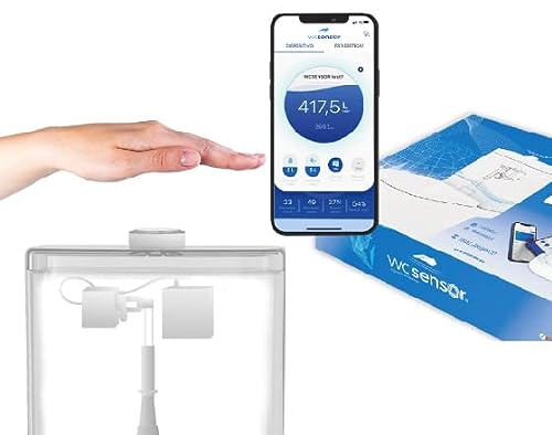 Descarga de cisterna automática de WC con sensor inalámbrico de activación Ahorro 70% de agua en cada uso APP para regulación y control del consumo de agua.