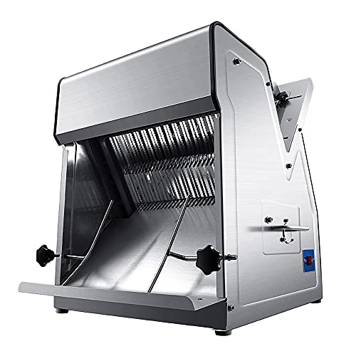 Rebanadora de pan comercial de 370 W, rebanadas de jamón de 12 mm, rebanadoras de pan de 13-38 cm para pan casero, rebanadora de alimentos para restaurante, CE/FCC (10 mm)