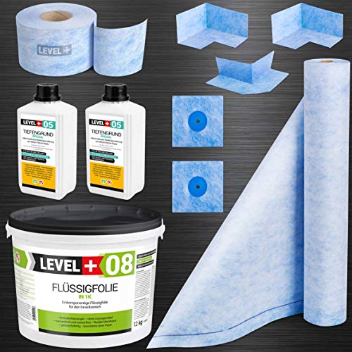 Set de Sellado Impermeabilización Ducha Baño 12Kg Lámina líquida 2L Imprimación de profundidad SET42