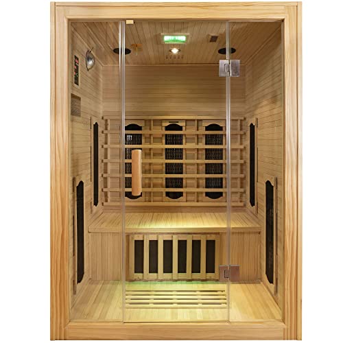 DHARANI® S3 de cuerpo entero para 3 personas (nuevo modelo 2023) Cuida la piel- Reduce el estrés y relaja los músculos- Panel de control digital interior y exterior- Cromoterapia-USB/MP3/BLUETOOTH
