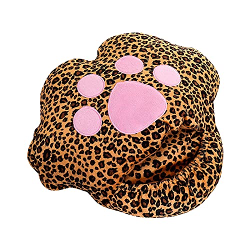 Hombres Mujeres Invierno Felpa Leopardo Elactric Interfaz USB Cargador Zapatilla Zapatos Radiador Agua (B, One Size)