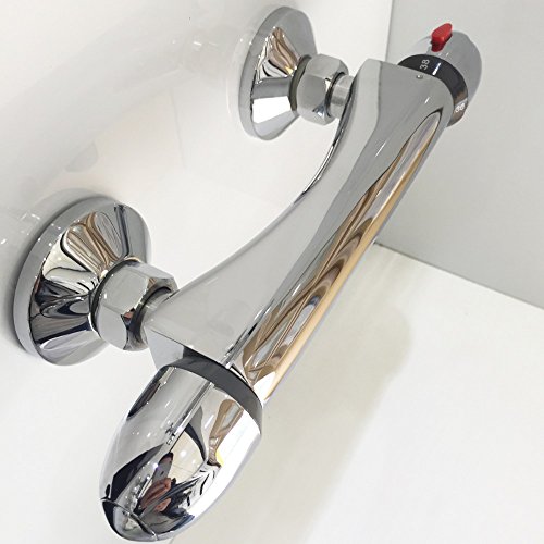 Grifo electrochapado Retro Grifo Electrochapado Retro Grifo Libre Envío Termostático Barra de Ducha Grifo Grifo Mezclador Tap Plumón Deje Cromado Latón Cuerpo LY09A, Blanco