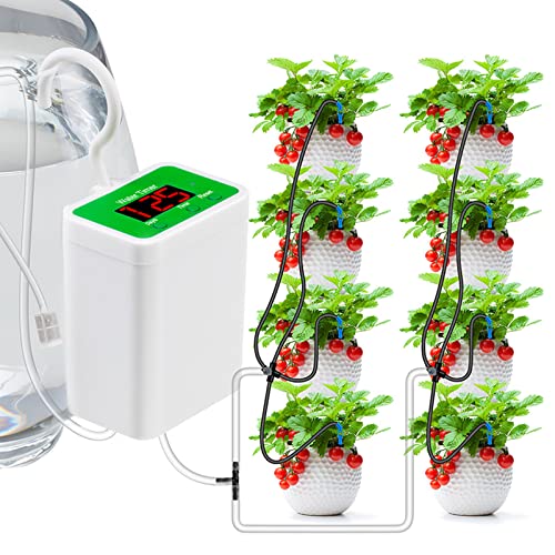 DIY Sistema de Riego Kit de riego automático por Goteo Micro Carga con Filtro USB Sistema de riego automático con Temporizador electrónico para 8Plantas en macetas de Interior