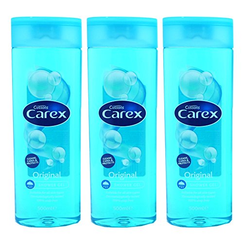 Cussons Carex Gel de ducha Original 500 ml 100% libre de jabón – Pack de 3