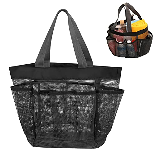 Butyeak Organizador de Ducha de Malla Portátil, Bolso de playa de Malla Grande, Bolsas Organizadoras de Ducha Malla, para Playa, Natación, Camping, Compras, Vacaciones Familiares con 8 Bolsillos